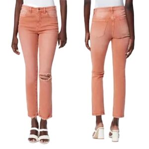 Sam Edelman Women's Straight Leg Jeans in Peach